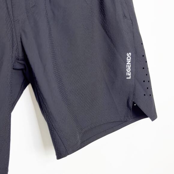 Legends Mens Black Lined Athletic Workout Shorts 7" M - Picture 2 of 5